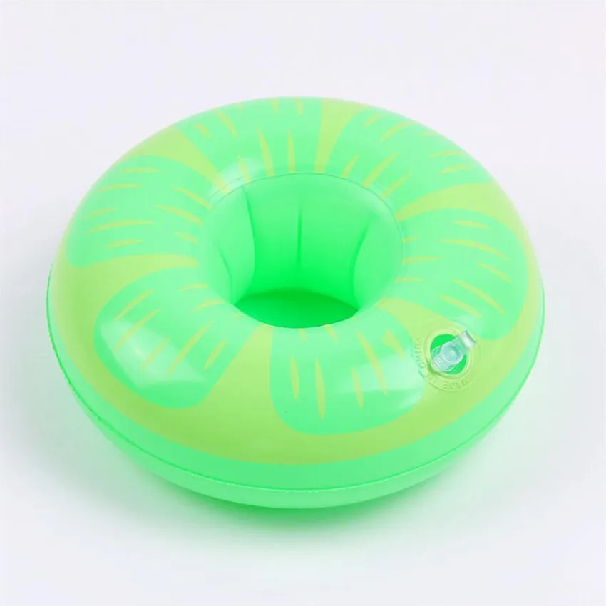 Mini Water Floating Inflatable Cup Holder Cartoon Fruit Shape Drink Holder Swimming Pool Float Bathing Pool Toy Party Decor