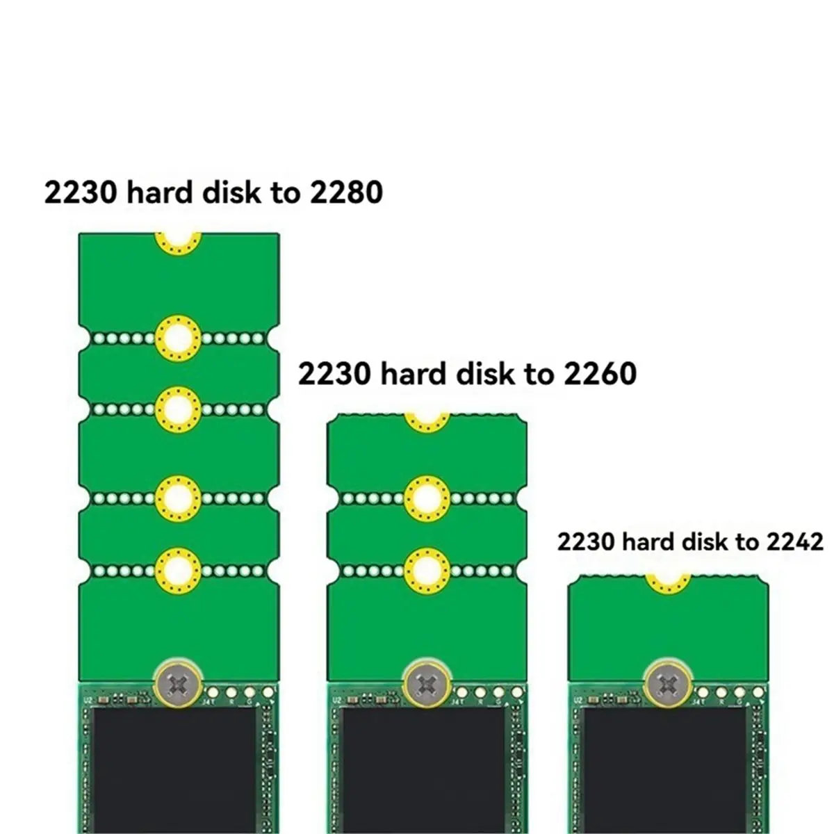 SCLS M.2 NGFF SSD Solid State Drive 2230 2242 2260 to 2280 Extension Bracket Transfer Card Adapter Board Convert Card B