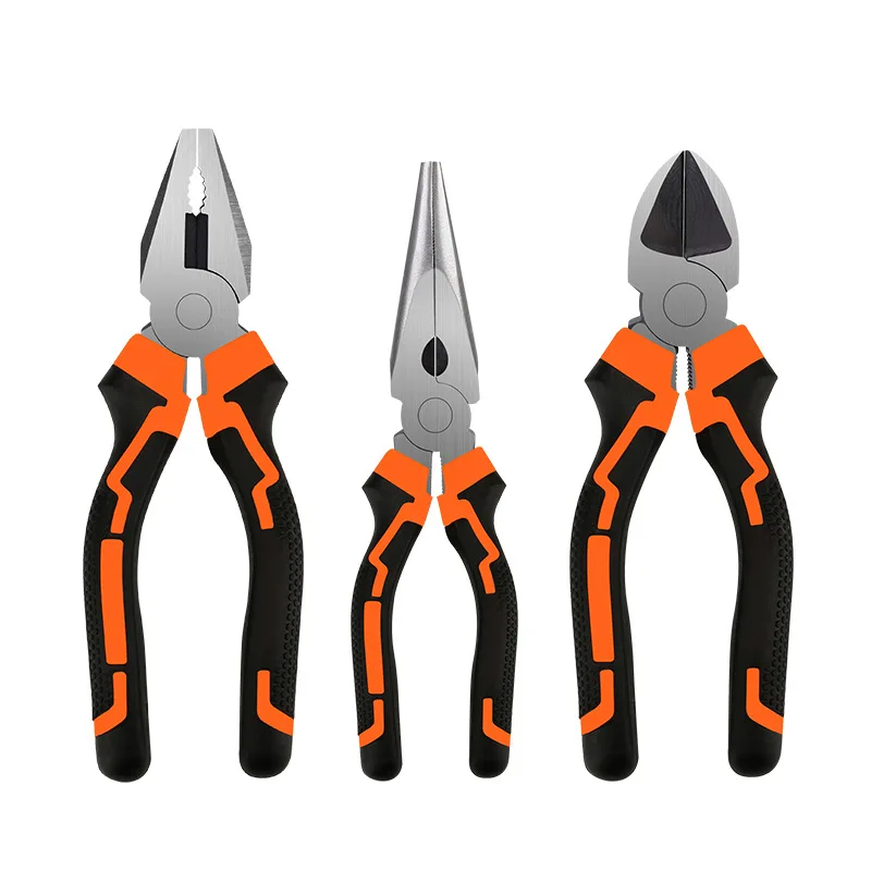 8-inch/6-inch Multifunctional High Hardness Tiger/Pointed/Angled Pliers, Thick Chuck High Carbon Steel Household Manual Tool