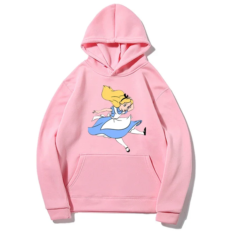 Women 2023 New Sweatshirts Disney Alice in Wonderland Harajuku Loose Streetwear Top Autumn Spring O Neck Pullover Hoody women