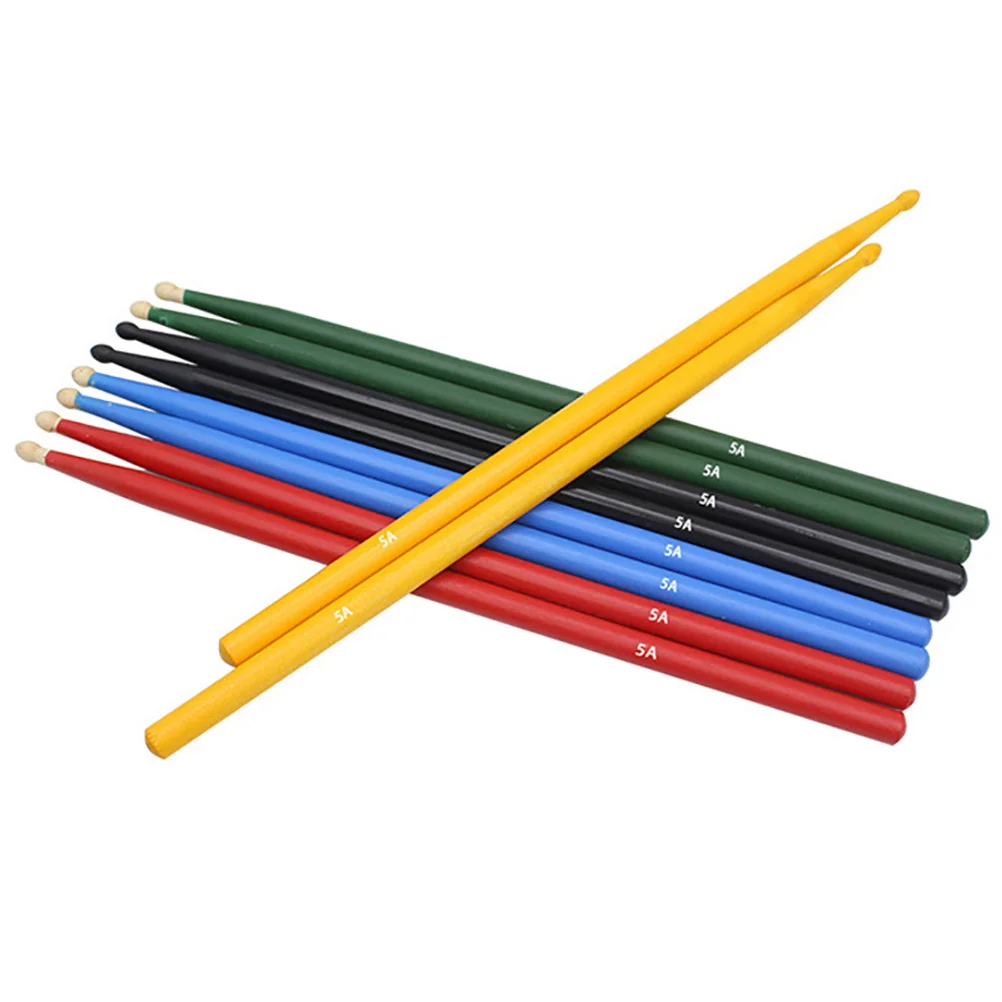 

5 Pairs Colorful Drum Hammer Drumsticks for Musical Percussion Colored Aldult Instrument Reliable & Accessories Child