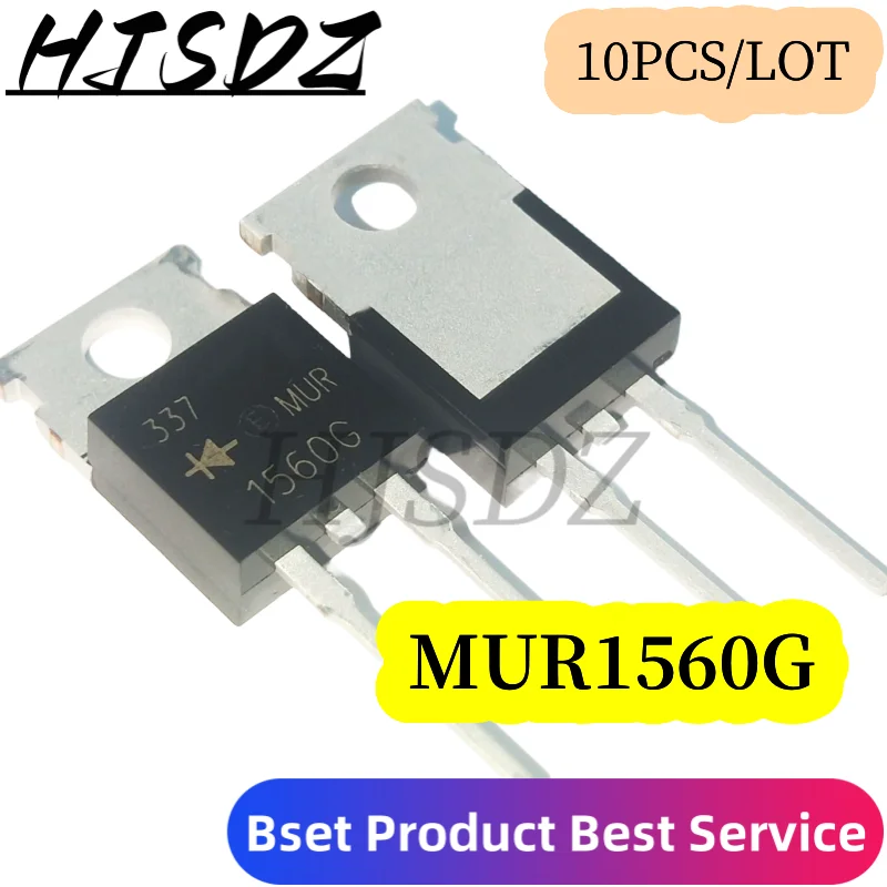 10 piezas MUR1560G TO-220 MUR1560 TO220 MUR1560CTG diodo de recuperación ultra rápida