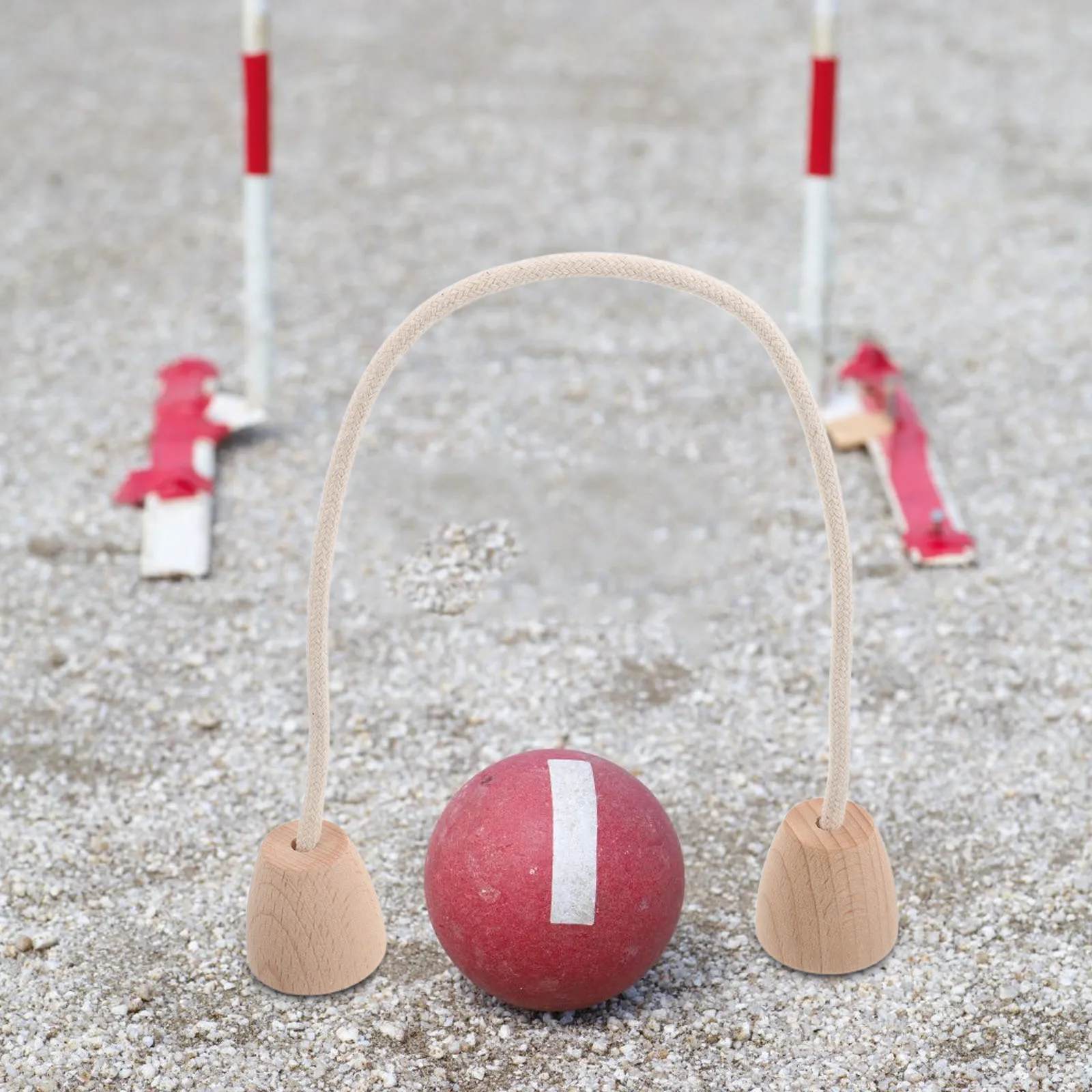 5개 세트 면 로프 크로켓 위켓 나무 베이스 잔디 교체용 후프 야외 장비용