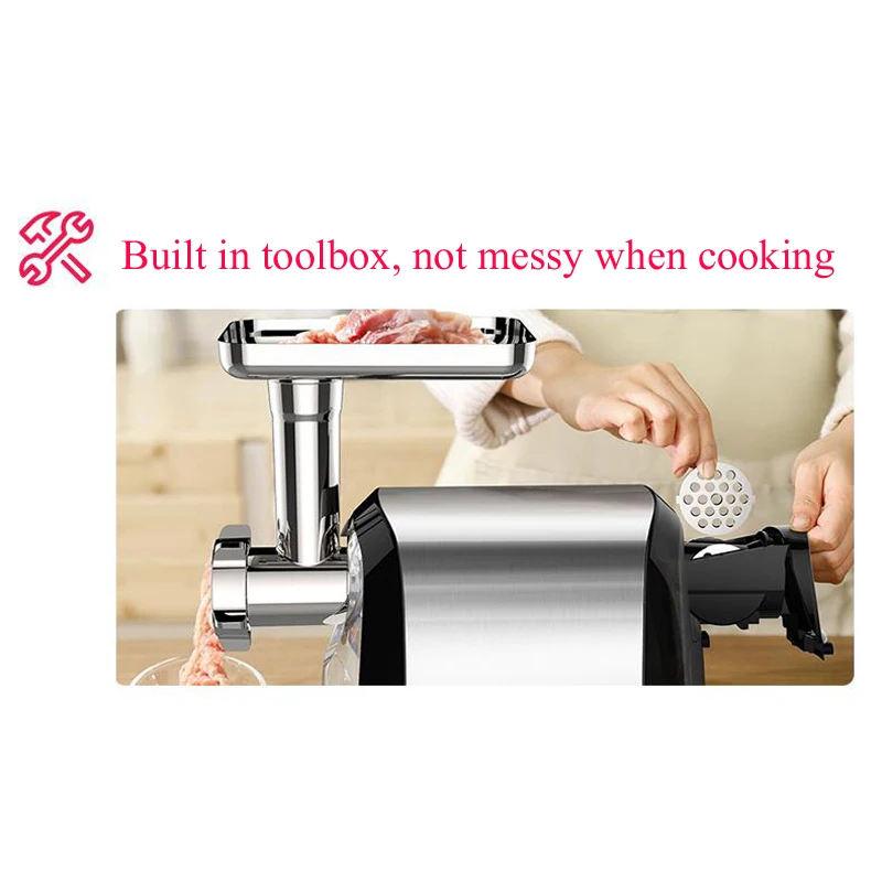 مفرمة اللحم، حشو السجق، مفرمة اللحم الكهربائية، صانع السجق، مفرمة شديدة التحمل للمطبخ المنزلي والاستخدام التجاري