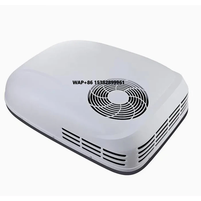 مكيف هواء شاحنة DC12V هادئ وحدة تيار متردد عالمية RV على السطح تبريد سريع لوقوف السيارات 1800-2100 وات سعة التبريد R134a