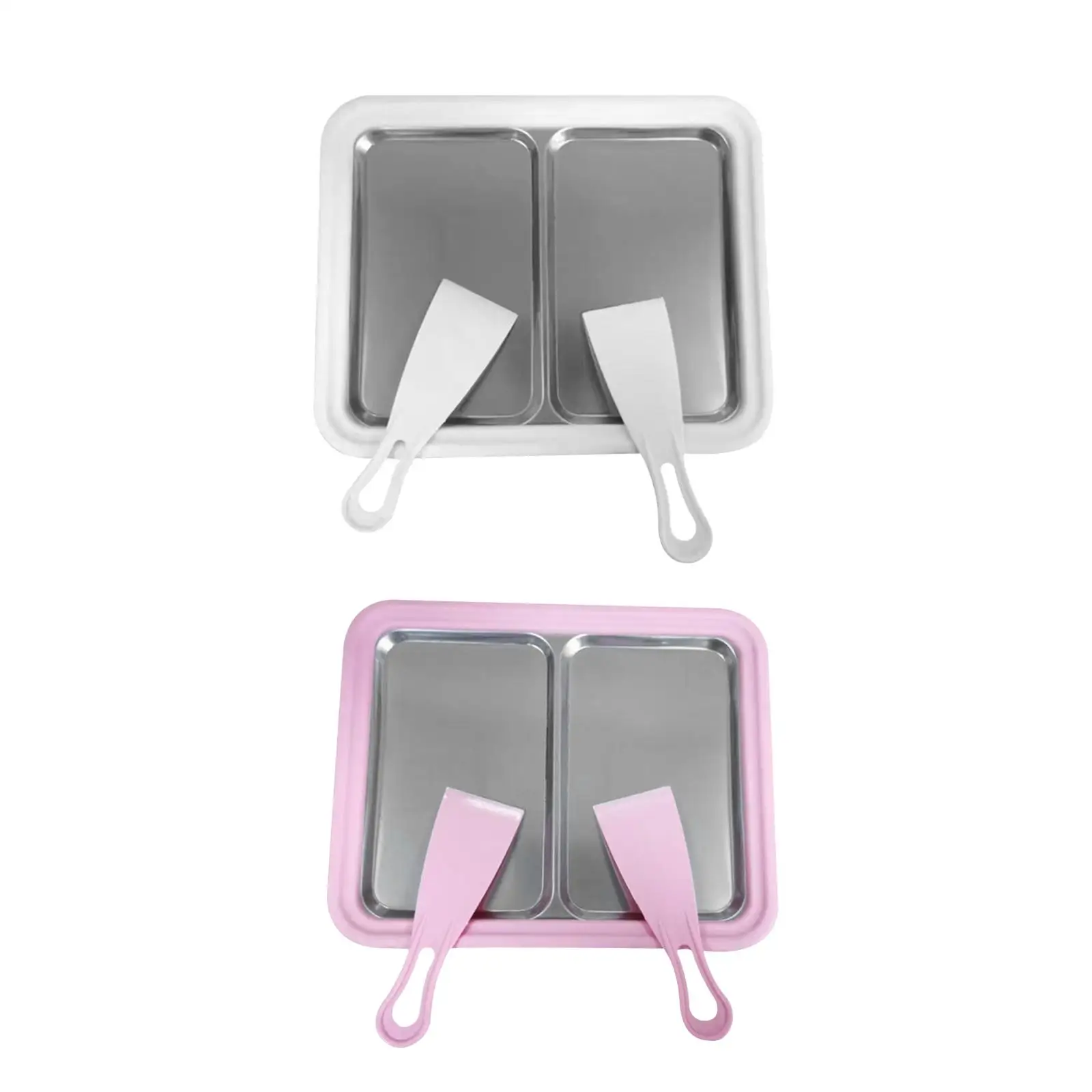 Sartén para helado Máquina de hielo enrollada casera con 2 raspadores Sartén dulce multiusos