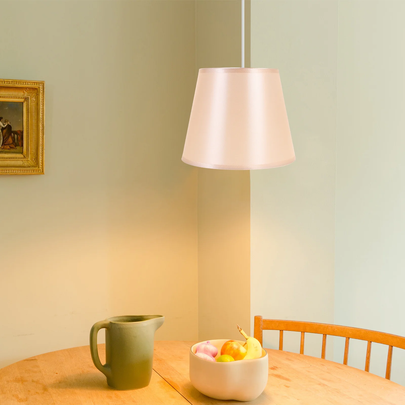 

Fabric Lamp Shade Replacement Durable Premium Fabric Simple Color Suitable Bedroom Living Room Office Desk Lamp Cover Household