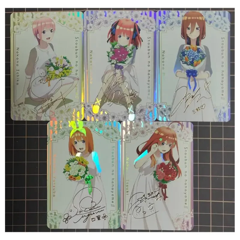 อะนิเมะเทพธิดา Story DIY ACG Nakano Ichika Nino Miku โต๊ะเกมเลเซอร์การ์ดของเล่นสําหรับชายสะสมการ์ดวันเกิด