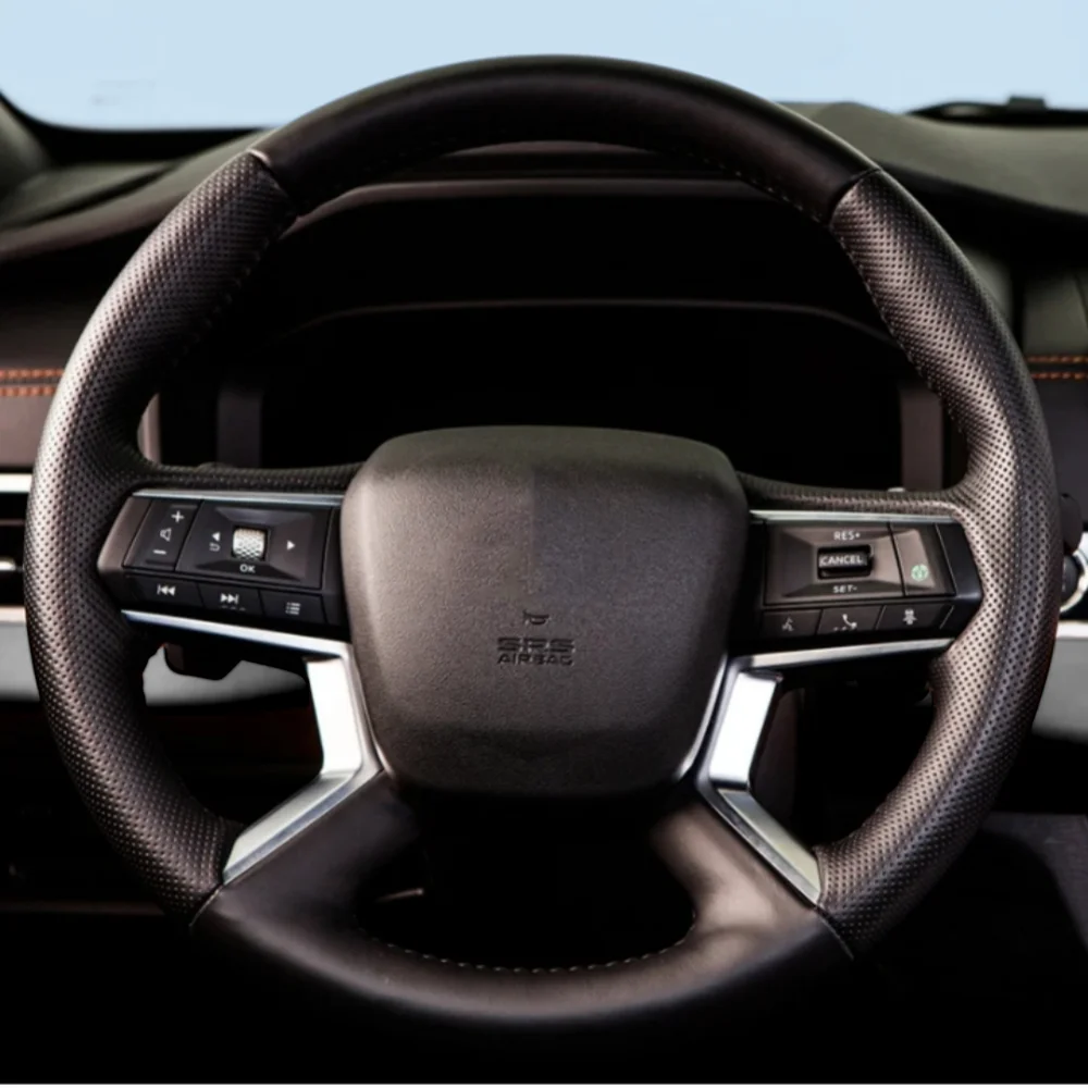 

Black Car Steering Wheel Cover DIY Microfiber Leather Breathable Non-slip For Mitsubishi Outlander 2022-2023 Auto Accessories