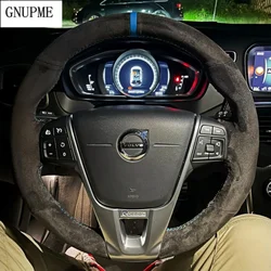Custom Anti-Slip And Soft Suede Leather Car Steering Wheel Cover For Volvo V60 XC60 XC90 S60 S80 S90 Avant Steering Wrap