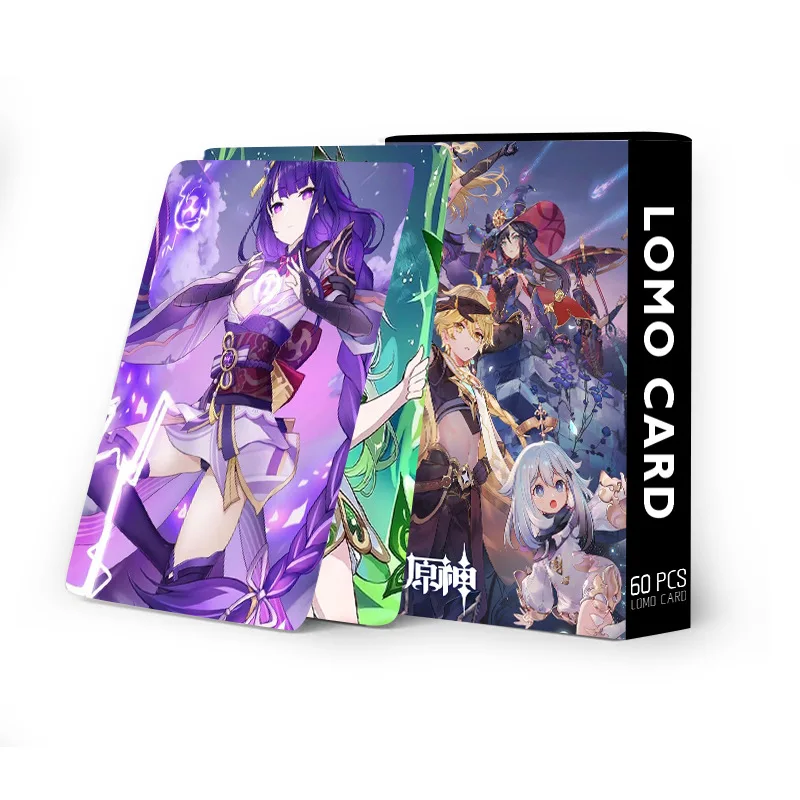60pcs/set NEW Anime Game Genshin Impact Lomo Card Photo Double-sided High Quality HD Photocard Fans Collection Decoration Gift
