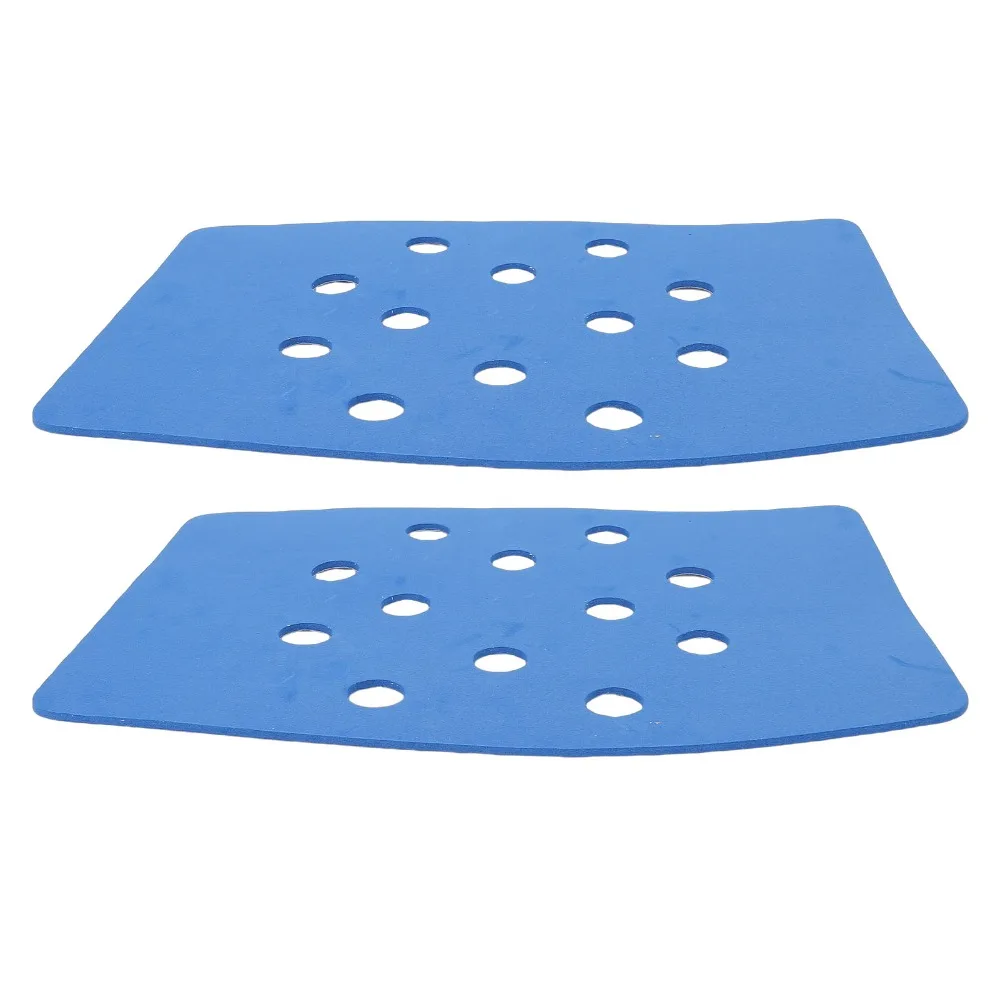 2PCS EVA Shower Bench Cushion Blue Waterproof Shower Chair Pad Perforation Design Non Slip Shower Stool Cushion Home Bathroom