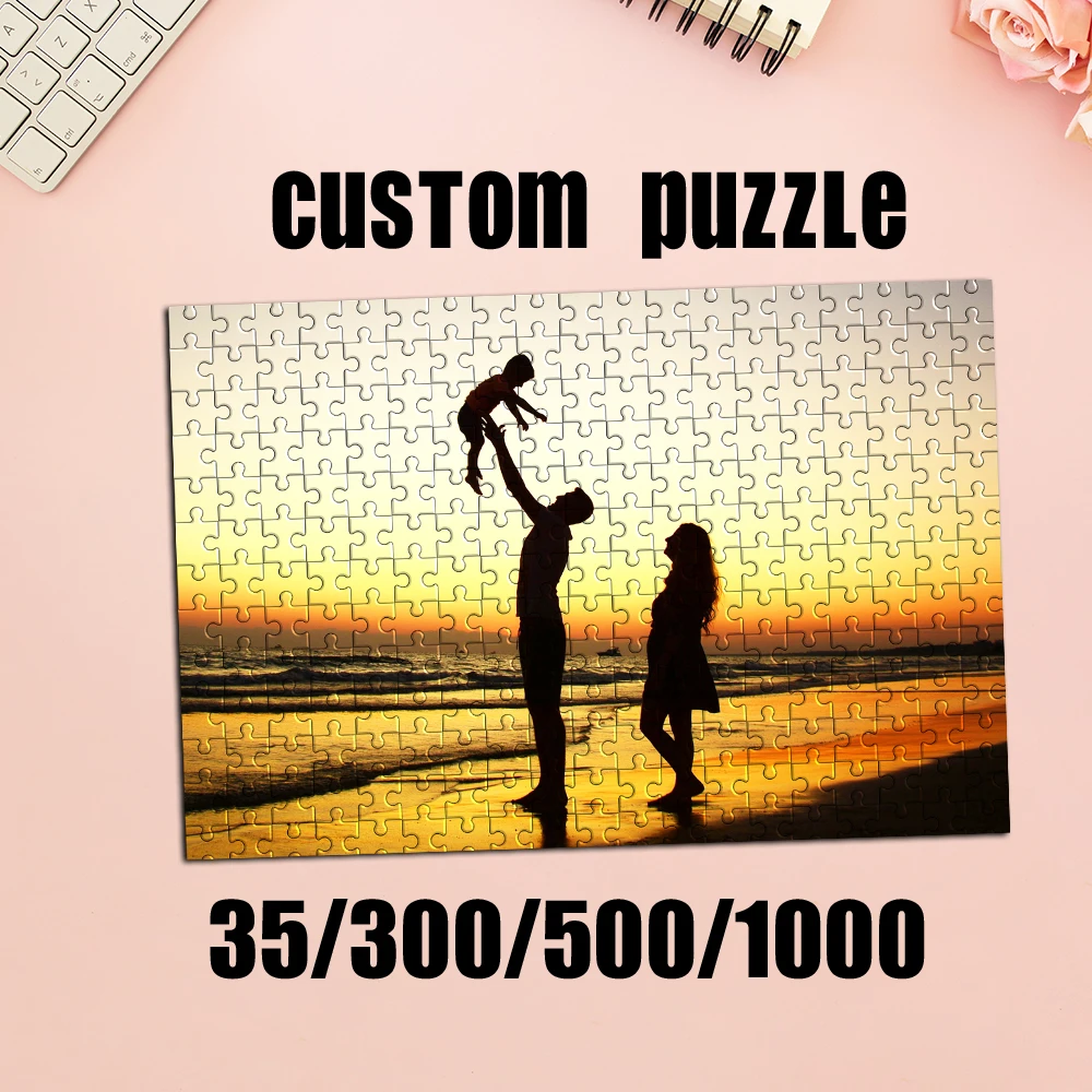 35/150/300pcs  family Customized Picture Personalised Decompression Puzzles Customizable Picture For Baby Toy Gifts for Co
