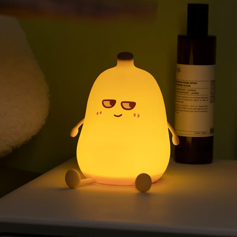 Ice Cream Duck Night Light Cheese Banana Egg Chips Silicone Lamp Phone Holder Kawaii Christmas Birthday Gift Boys Girls