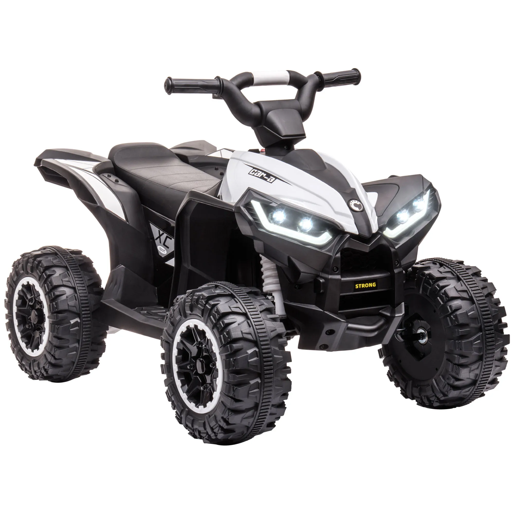 Homcom elektrische quad voor kinderen van 3-5 jaar 12V met 2 motoren koplamphoorn