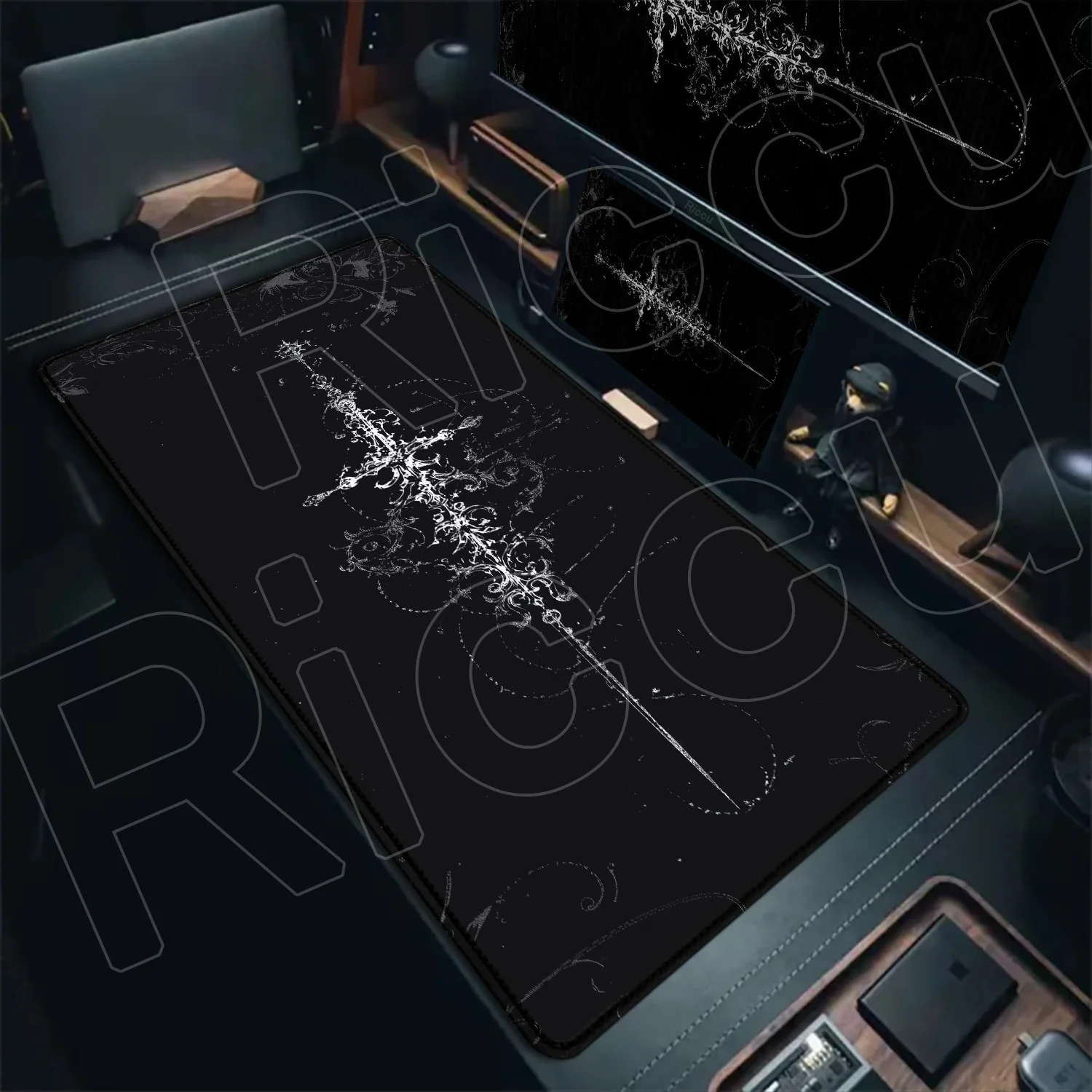 HD Sword Art Cross Desk Mat Large Rubber Mousepad XXL Gothic Black Mouse Pad Computer PC accessories Gaming Keyboard expand Mat
