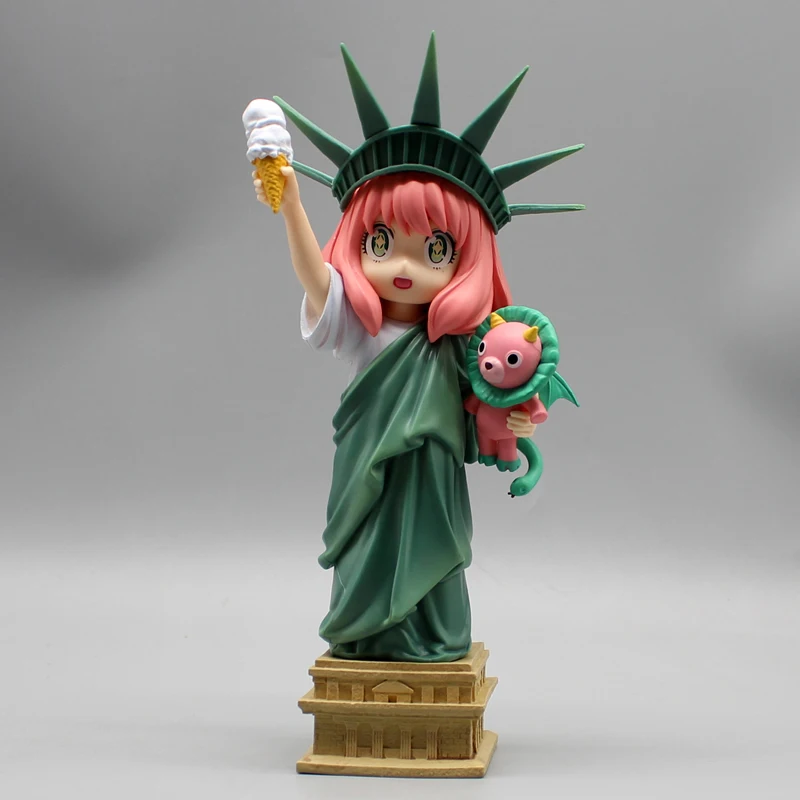 

19cm Spy×Family Anya Forger Cos Statue Of Liberty Anime Action Figure Model Statue Collection Desktop Decoration Ornament Toys