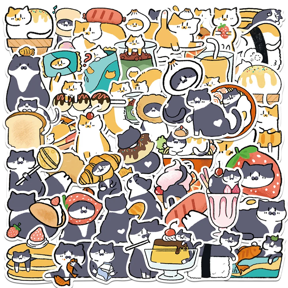 

10/30/50pcs Cute Cat Cartoon Stickers Kawaii Animal Decal Scrapbook Diary Laptop Phone Guitar Graffiti Decorate Sticker Kids Toy