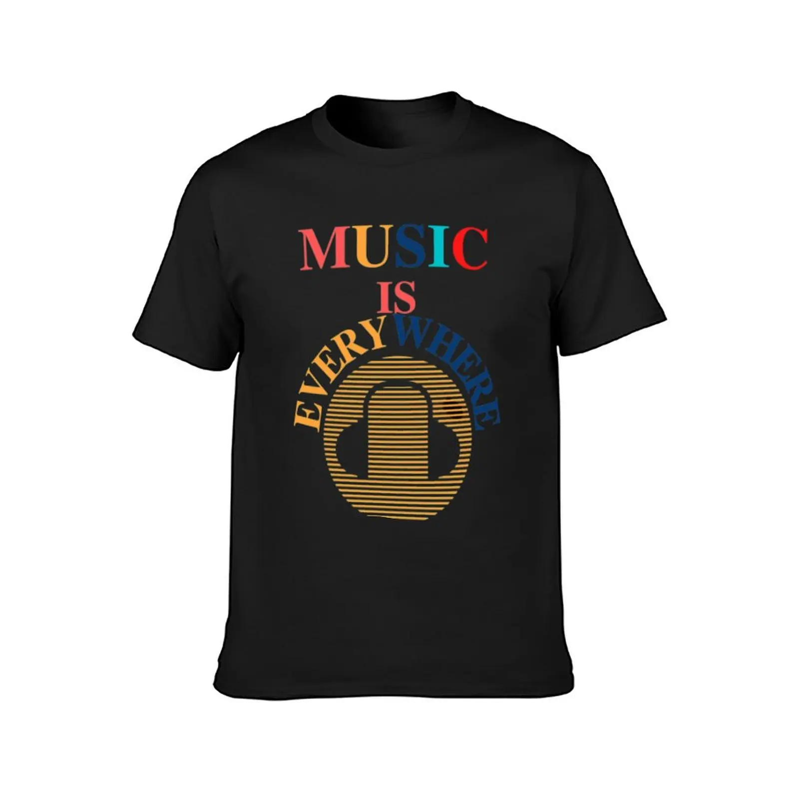 Music is everywhere T-shirt oversized aesthetic clothes sweat Aesthetic clothing tshirts for men