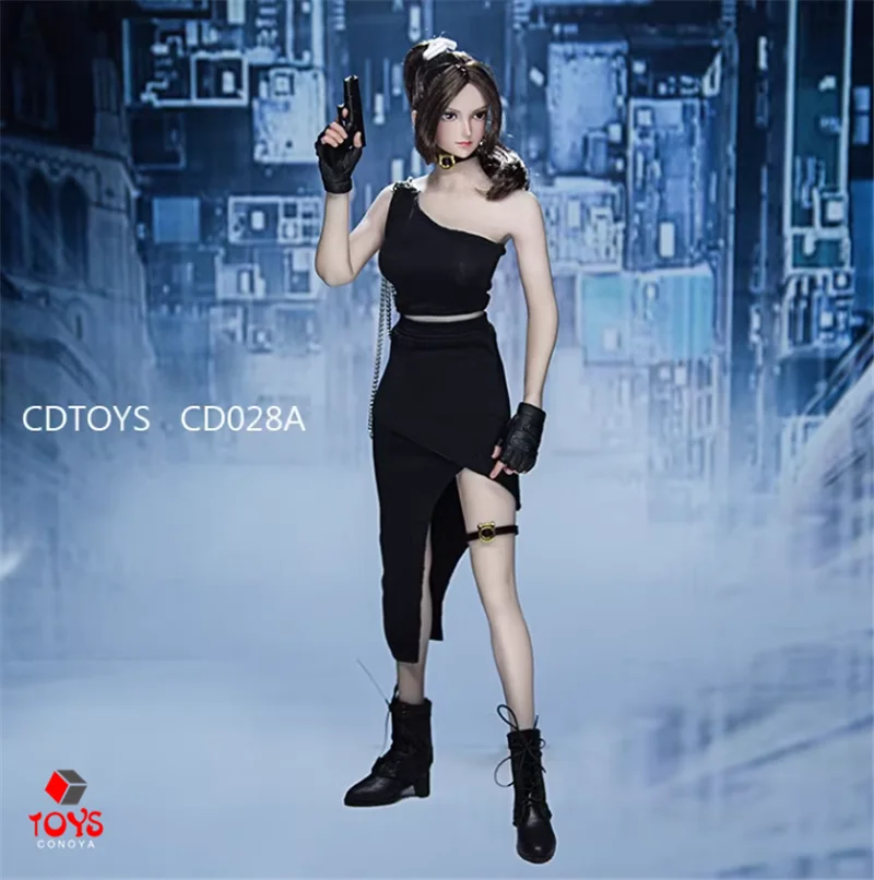 Cdtoys Cd028 Cd029 1/6 Oblique Shoulder Skirt Clothes Solid Martin boots Model Fit 12'' Female Soldier Action Figure Body