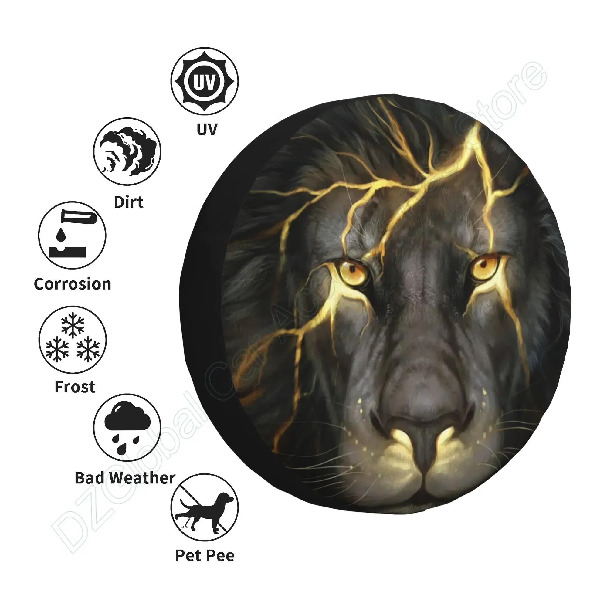 Cool Lion Spare Tire Cover Dust-Proof Wheel Tire Cover Fit Trailer RV SUV and Many Vehicle 14 15 16 17 Inch