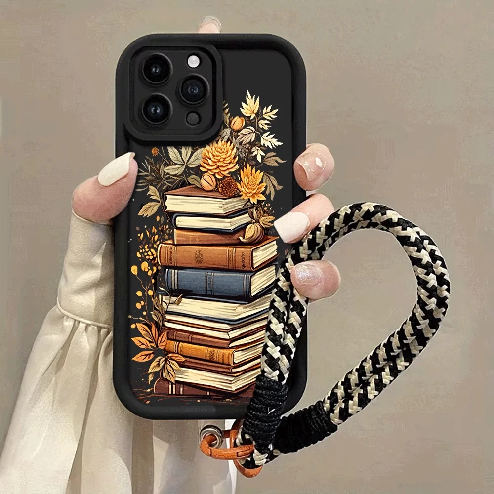 Gestapelte Herbstbuchstaben Blumenriemen Seil Handyhülle für Samsung Galaxy Note 20 S24 S25 S26 Plus S24 FE S23 S24 S25 Ultra Cover – Detail 3