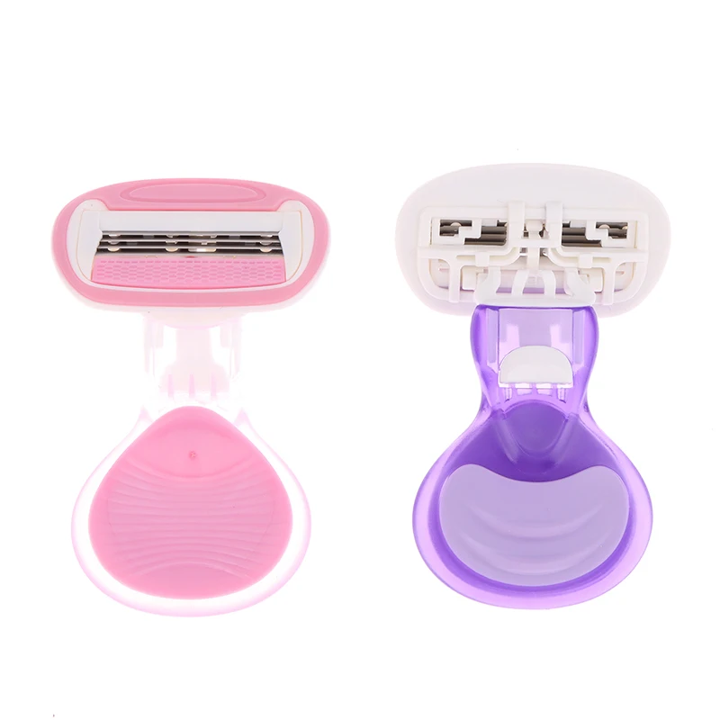 Mini couteau d\'épilation avec boîte pour femme, rasoir portable, lame de rasoir en acier inoxydable, enlever les poils du corps, outils de beauté, 1