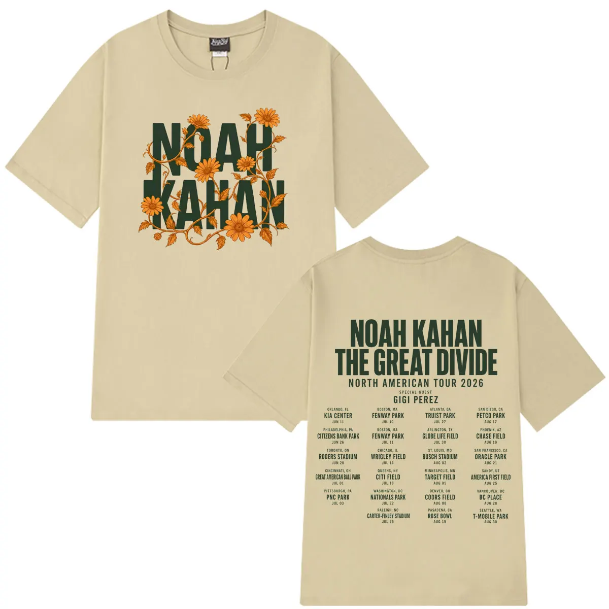 Noah Kahan The Great Divide Tour 2026 Graphic T Shirt Men Women Aesthetic Trend T-shirt Summer Cotton Loose Casual T-shirts Tops