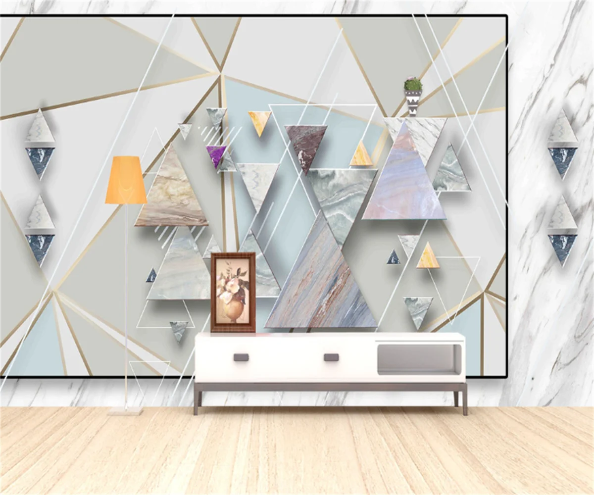 

Nordic modern minimalist geometric imitation marble TV sofa background wall sticker hotel tooling wallpaper custom 3D wallpaper