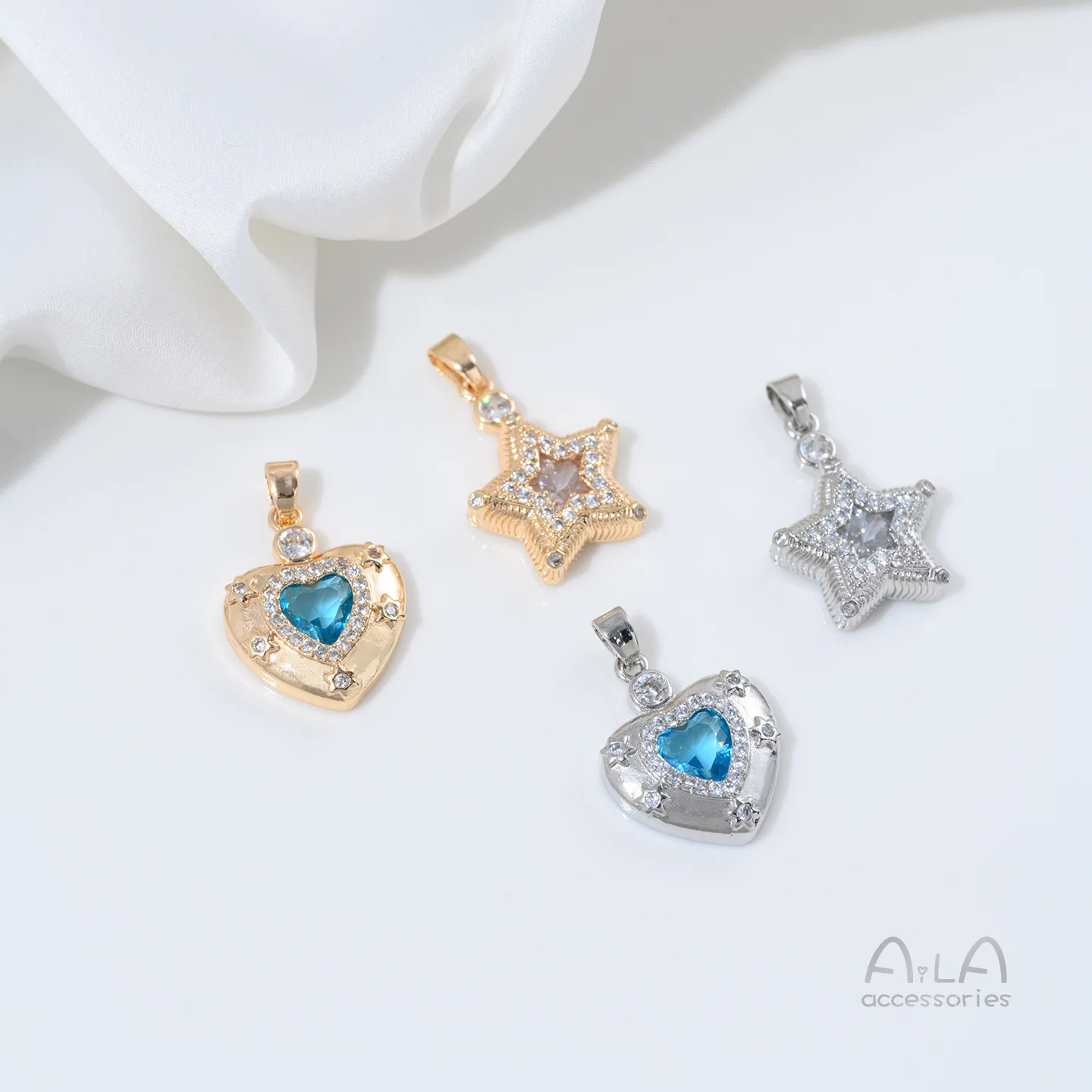 

Позолоченный медом 14-каратным золотом кулон в форме пентаграммы и персикового сердца, ручной работы, для браслетов, ожерелий, серег, ювелирных изделий и аксессуаров