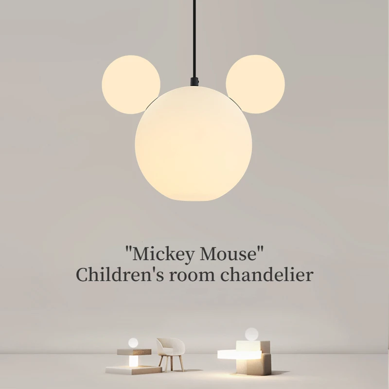 criativo mickey chandelier for home decoration quarto das criancas acrylic ball pendant lights indoor dining table lighting pendurado lampada 01