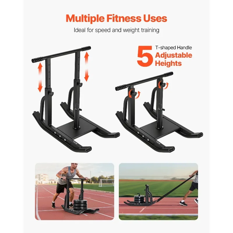 Weight Power Pull Push Sled Workout Fitness Strength Speed Training Sled Black