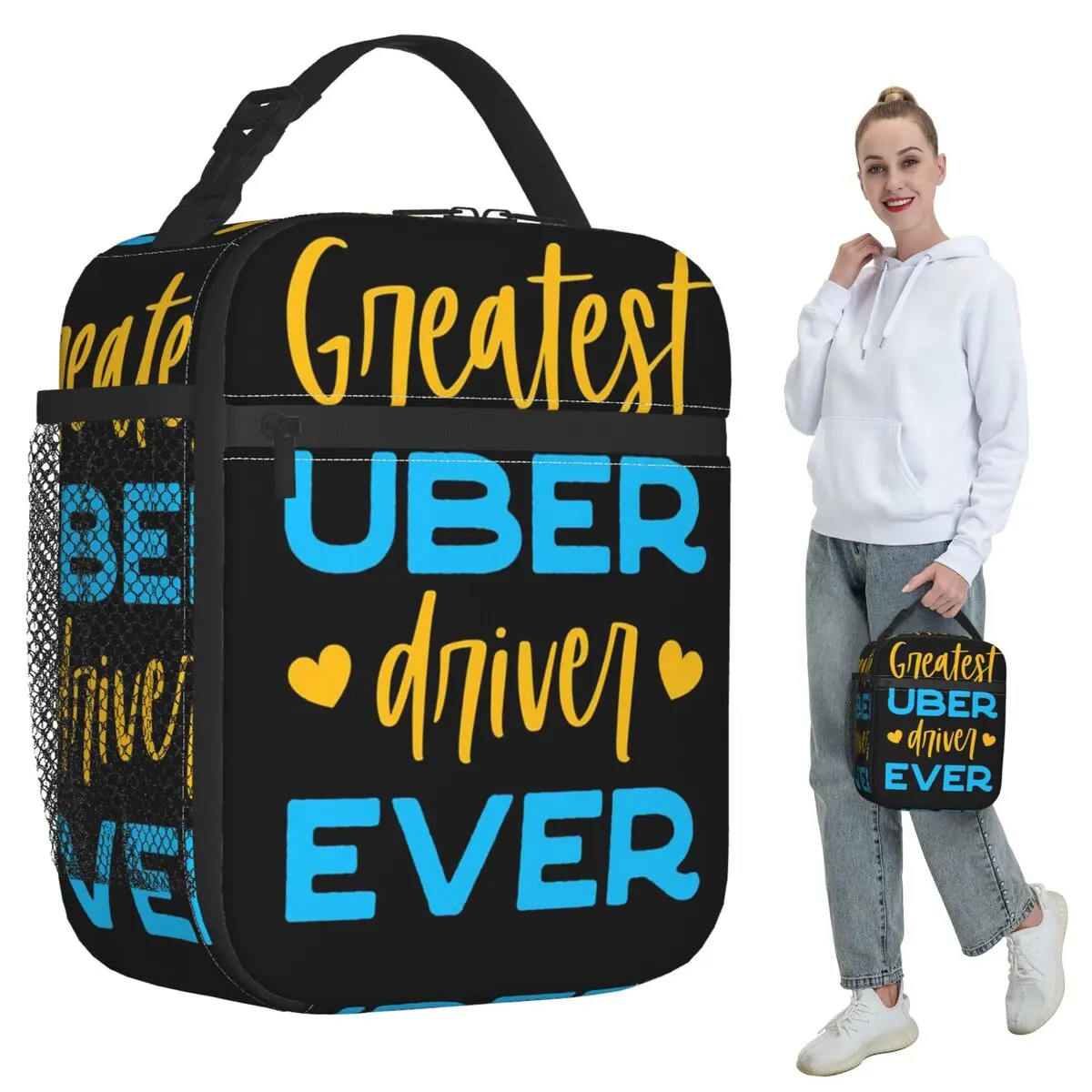 

Greatest Uber Eats Driver Ever Rideshare Car Driving Insulated Lunch Bag Cooler Thermal Food Box Tote Portable Lunch Boxes