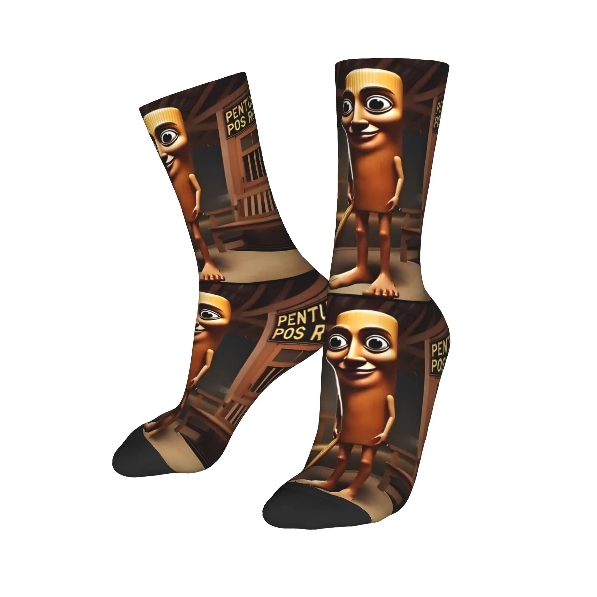 Custom Italian Brainrot Dress Socks for Men Women Warm Fashion Novelty Tung Crew Socks