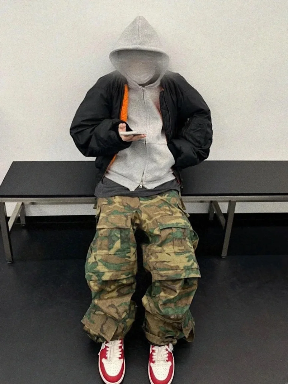 Fashionable Camouflage Cargo Pants Multi-Pocket Snowy Terrain Versatile Workwear Cotton Casual Pants Youthful Energy Style