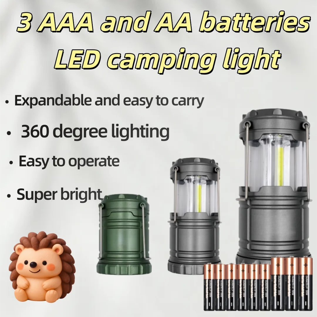 

3 Pack LED Camping Lanterns for AAA & AA Batteries - Portable Outdoor Lights for Emergency, Hiking, Power Outage