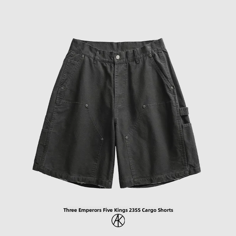 

Brand Men's Vintage Workwear Denim orts Waed AKnafuss Casual Loose Fit mid Waist Five Inch Summer orts