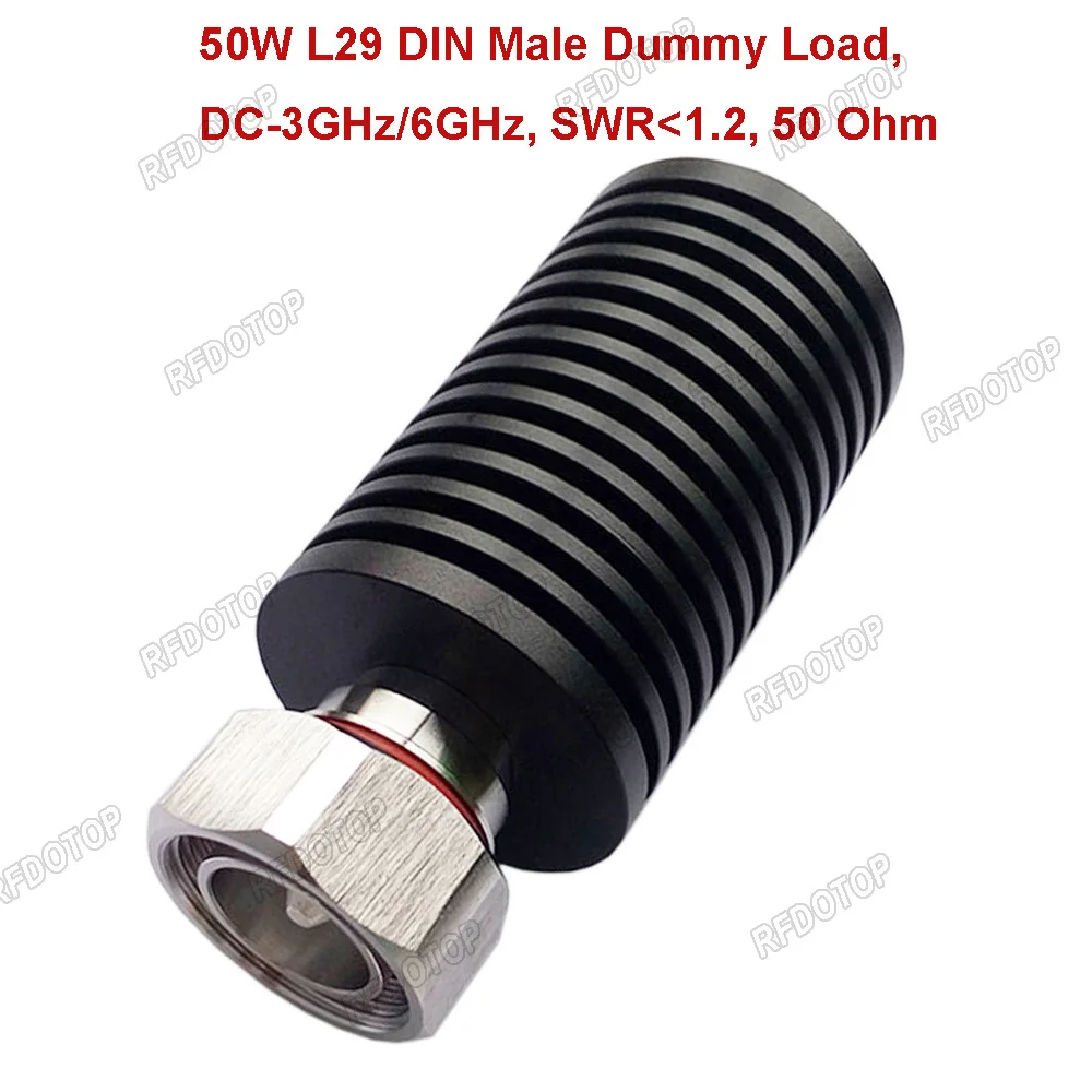 50W 0~6GHz L29 DIN Male RF Coaxial Termination Dummy Load SWR＜1.2 50 Ohm Connector Socket Brass Straight Coaxial RF Adapters