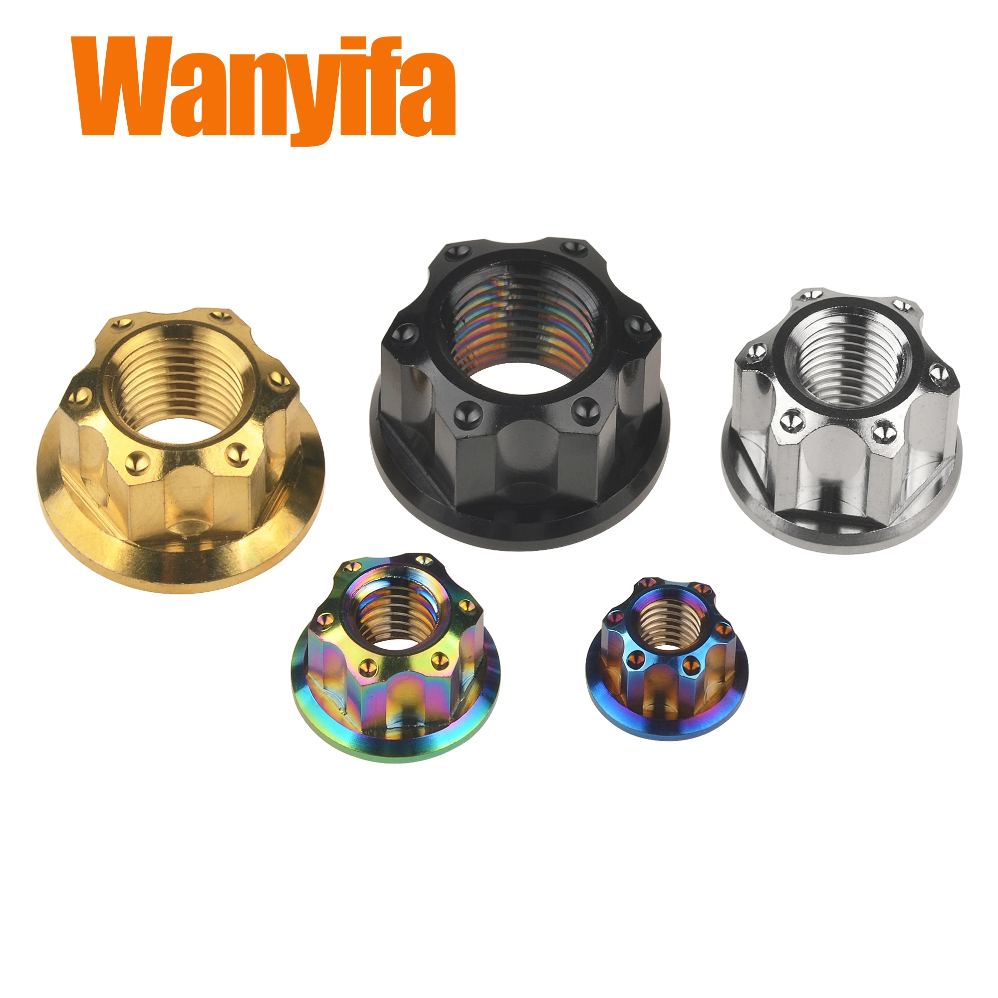 Wanyifa dado in titanio M6/M8/M10/M12/M14/M16 tappo a bullone fantasia per accessori moto 6 pezzi