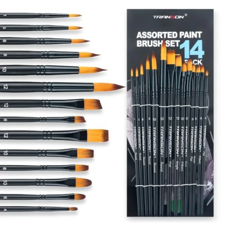 

14pcs Artist Paint Brushes for Acrylic, Watercolor, Gouache, Oil and Hobby Painting Color