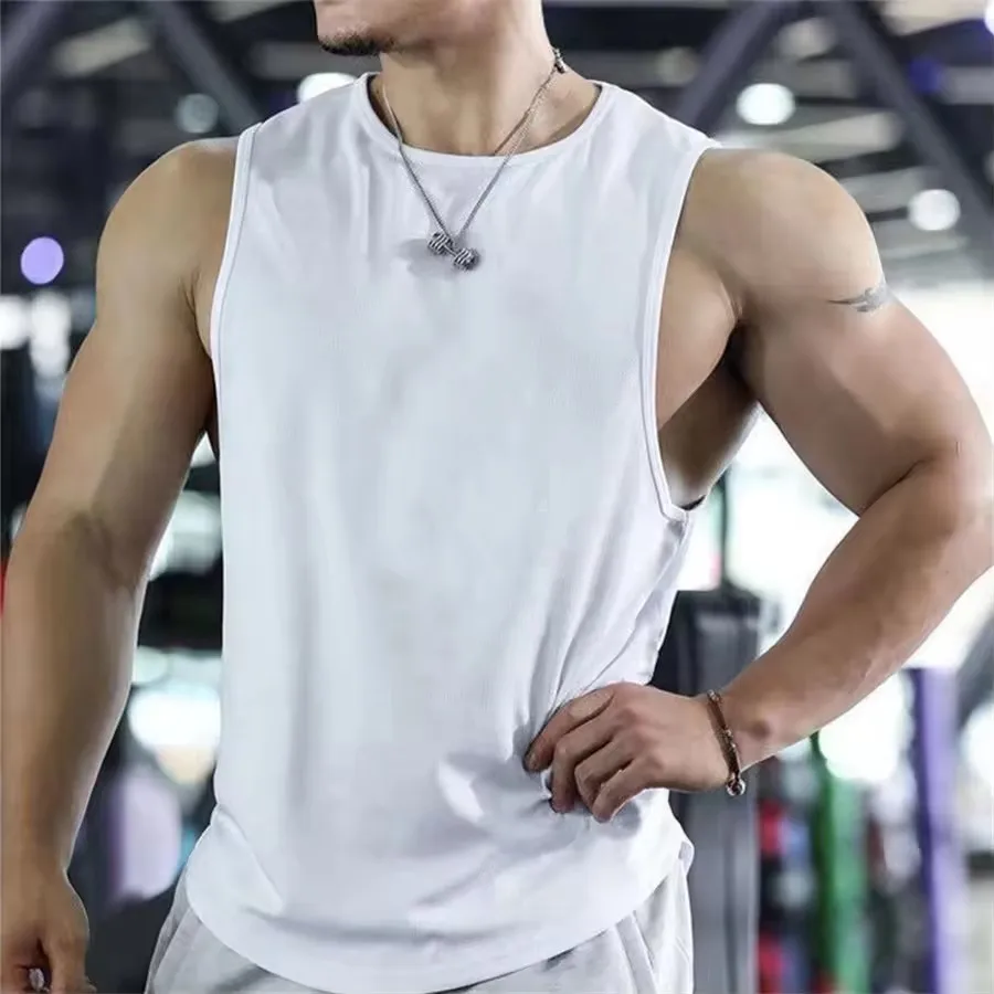 2026 New Men Tank Tops Sleeveless Shirt Polyester Mesh Material Quick Dry Breathable Men Workout Fitness Basketball Top Tee