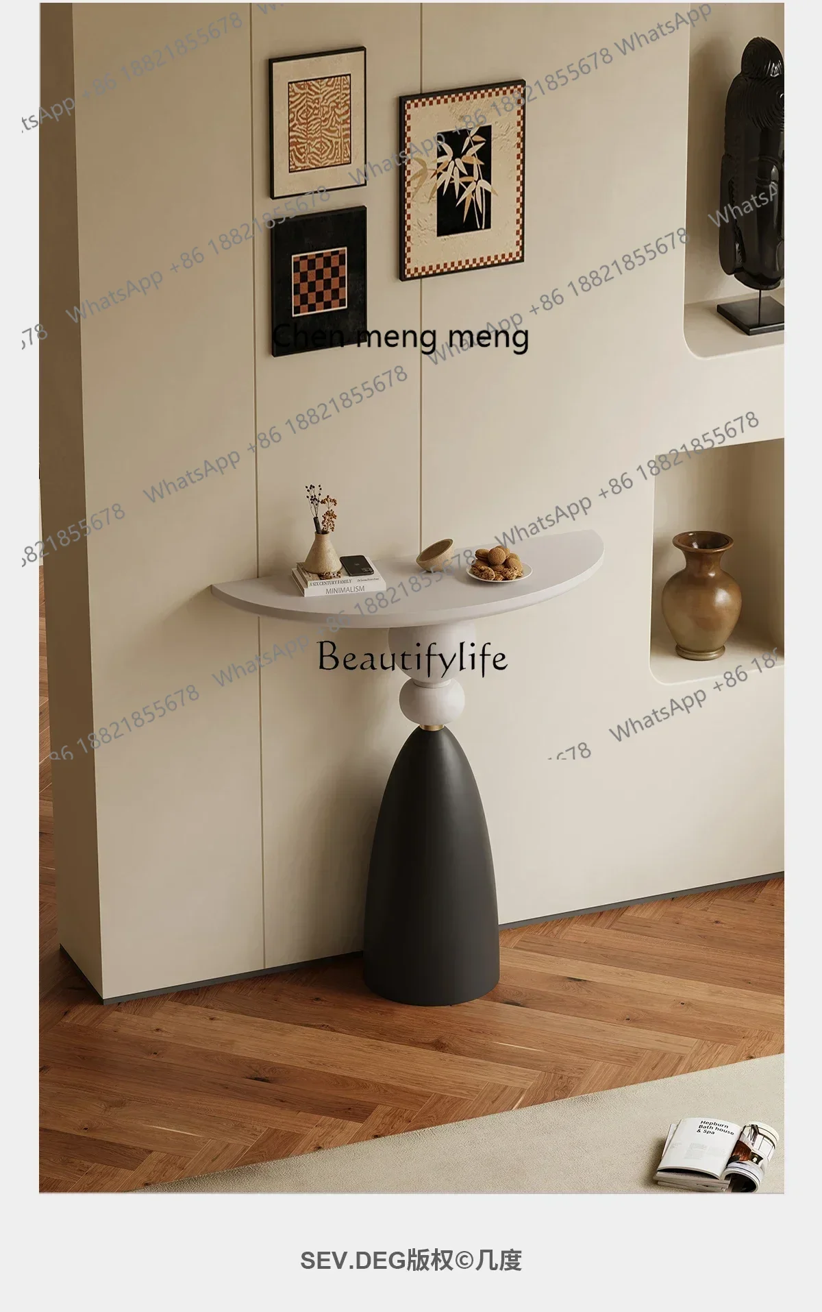 الوافدون الجدد طاولة مدخل إبداعية على الحائط رف مدخل ضيق فرنسي صغير الحجم ss 7304