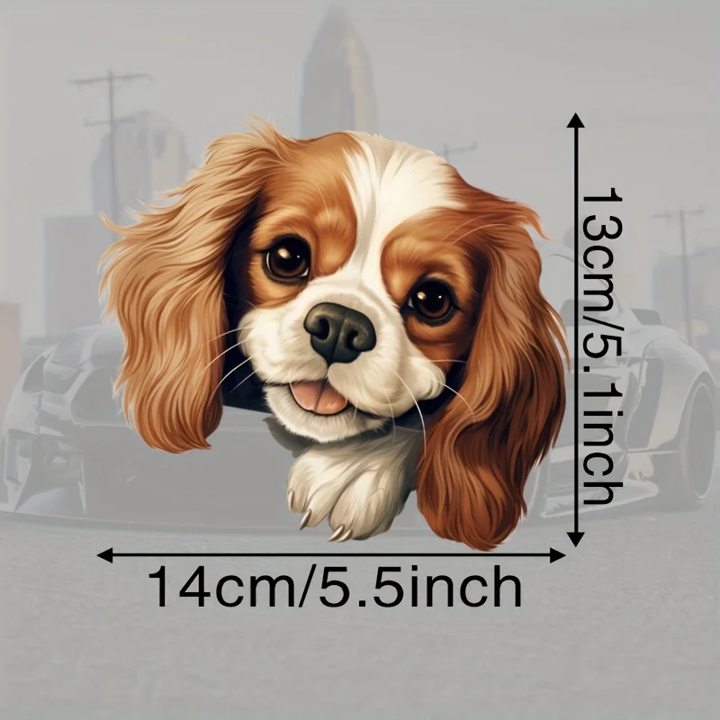 DK113# Cavalier King Charles Spaniel Car Stickers Scratch Covering Self-Adhesive Waterproof Decal Motorcycle Decorative Accessor