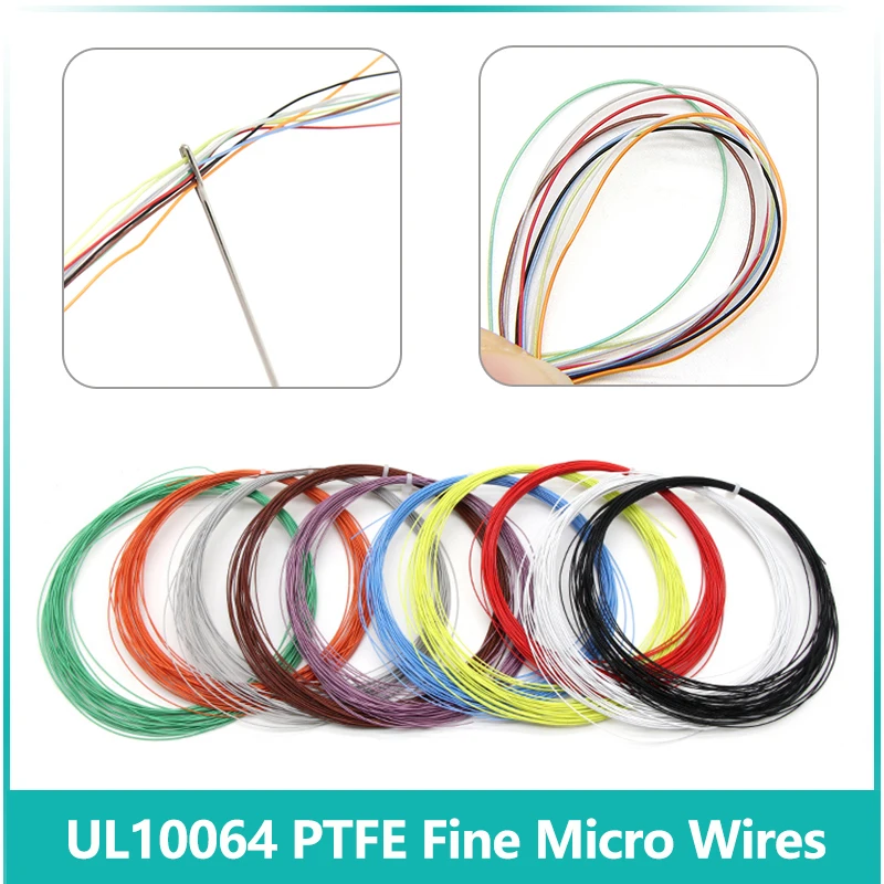 

100/200/500M UL10064 PTFE Wire 40/36/34/32/30/28/26AWG PEP Plastic Solder High Conductivity Copper Cable Fine Micro Litz Wires