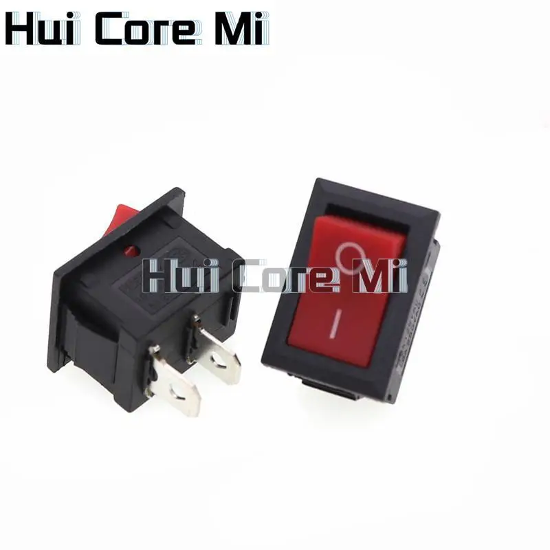 10Pcs Push Button Switch 10x15mm SPST 2Pin 3pin 3A 250V KCD11 Snap-in On Off Boat Rocker Switch 10MM*15MM Black Red White