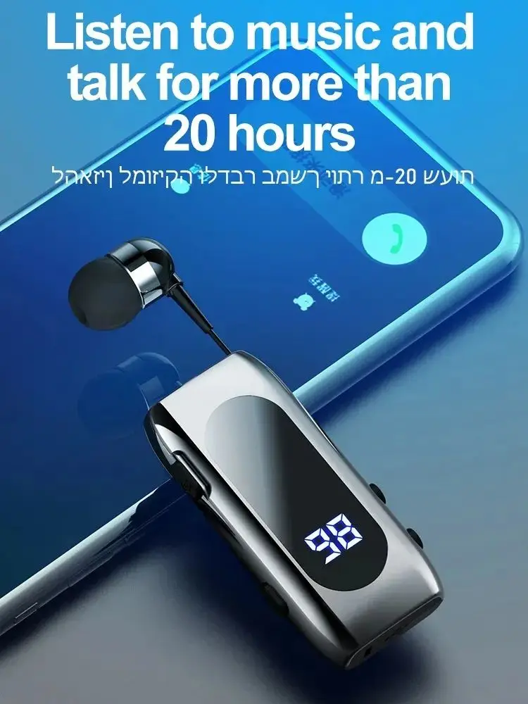 K55 Lavalier Business Bluetooth наушники со светодиодным цифровым дисплеем, беспроводные задания в гарнитуре с громкой связью лотоса со съемным проводом