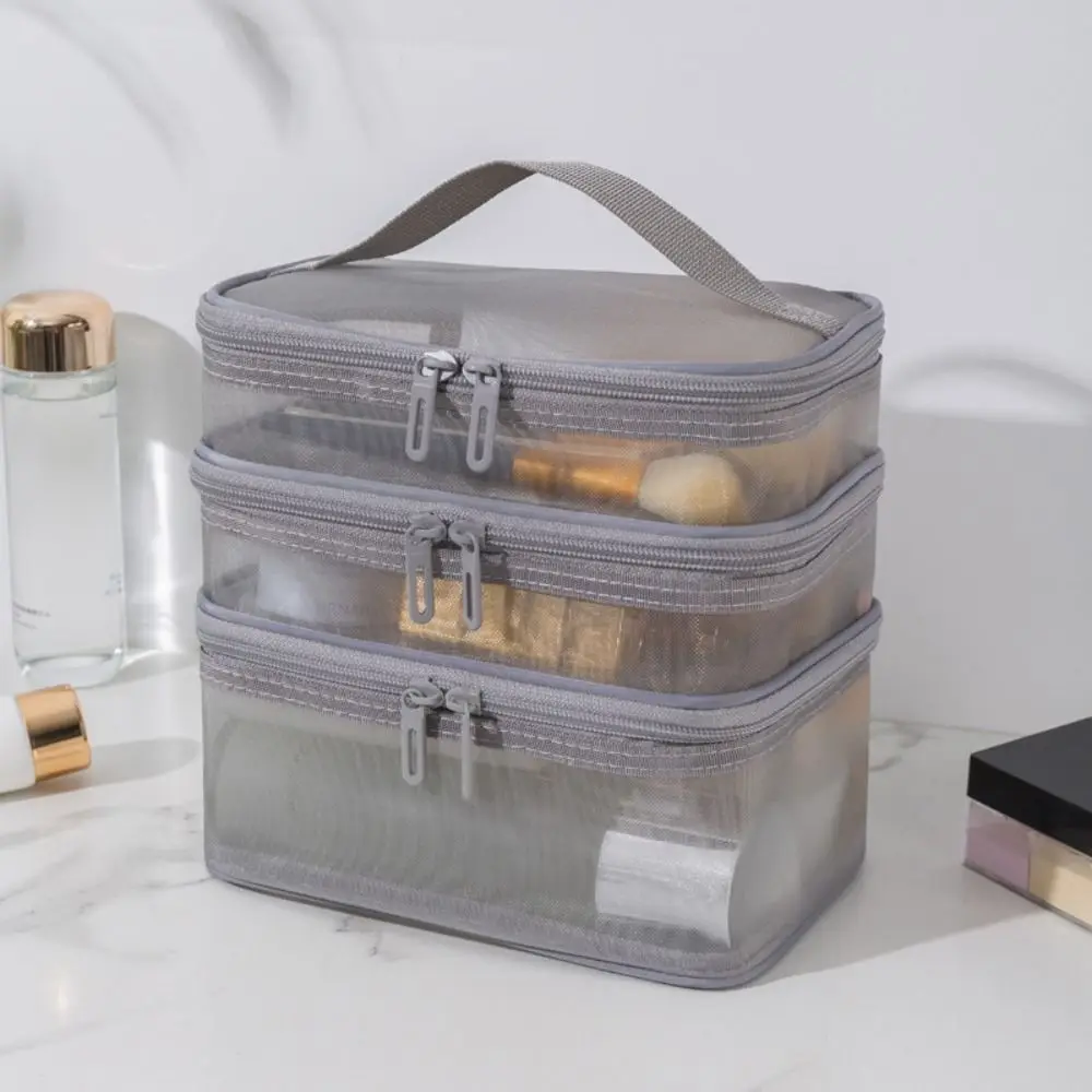 

1/2/3 слоя сетчатые косметички, косметичка на молнии, косметичка для хранения с ручкой, сумка для мытья, перспективная косметичка для путешествий