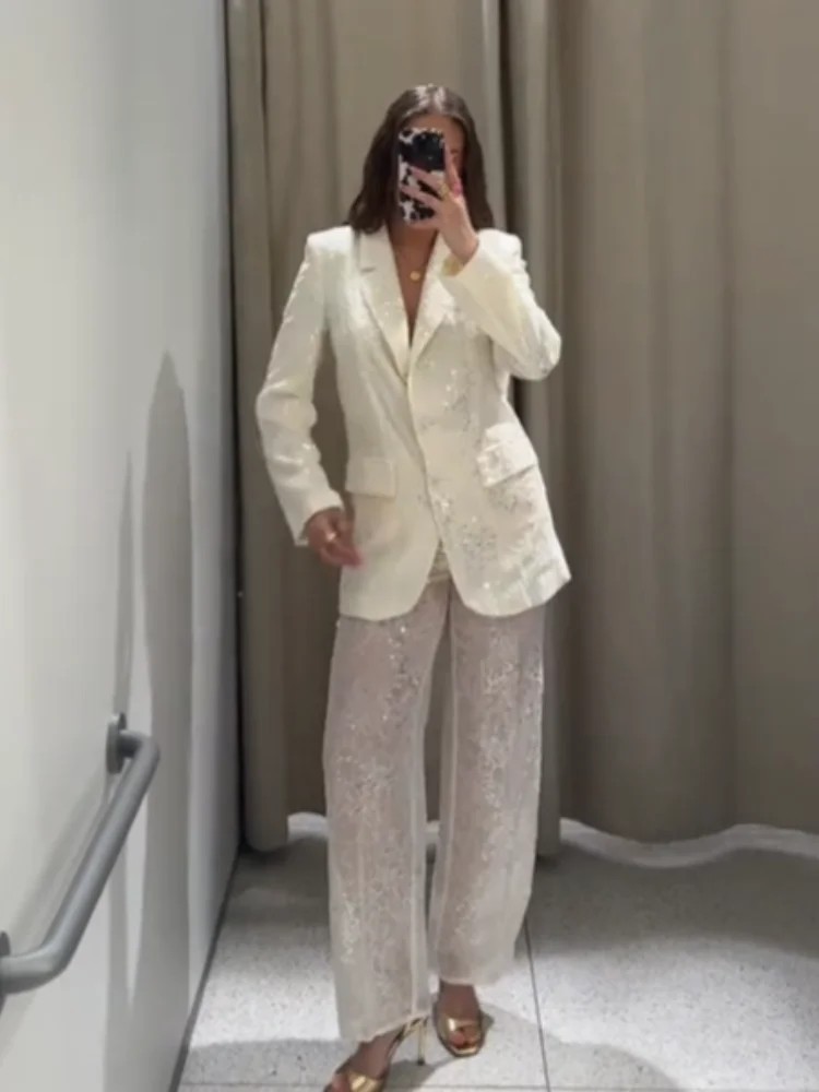 

Шикарный черный женский комплект из двух предметов с вышивкой, плиссированный тонкий жилет на шнуровке, широкие длинные брюки, повседневный женский костюм с вырезами, летний