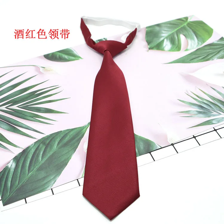 Boys Girls Ties Casual Solid Necktie Suits Students Tie Slim Necktie Gravatas Simple Student Rubber band Neck Tie