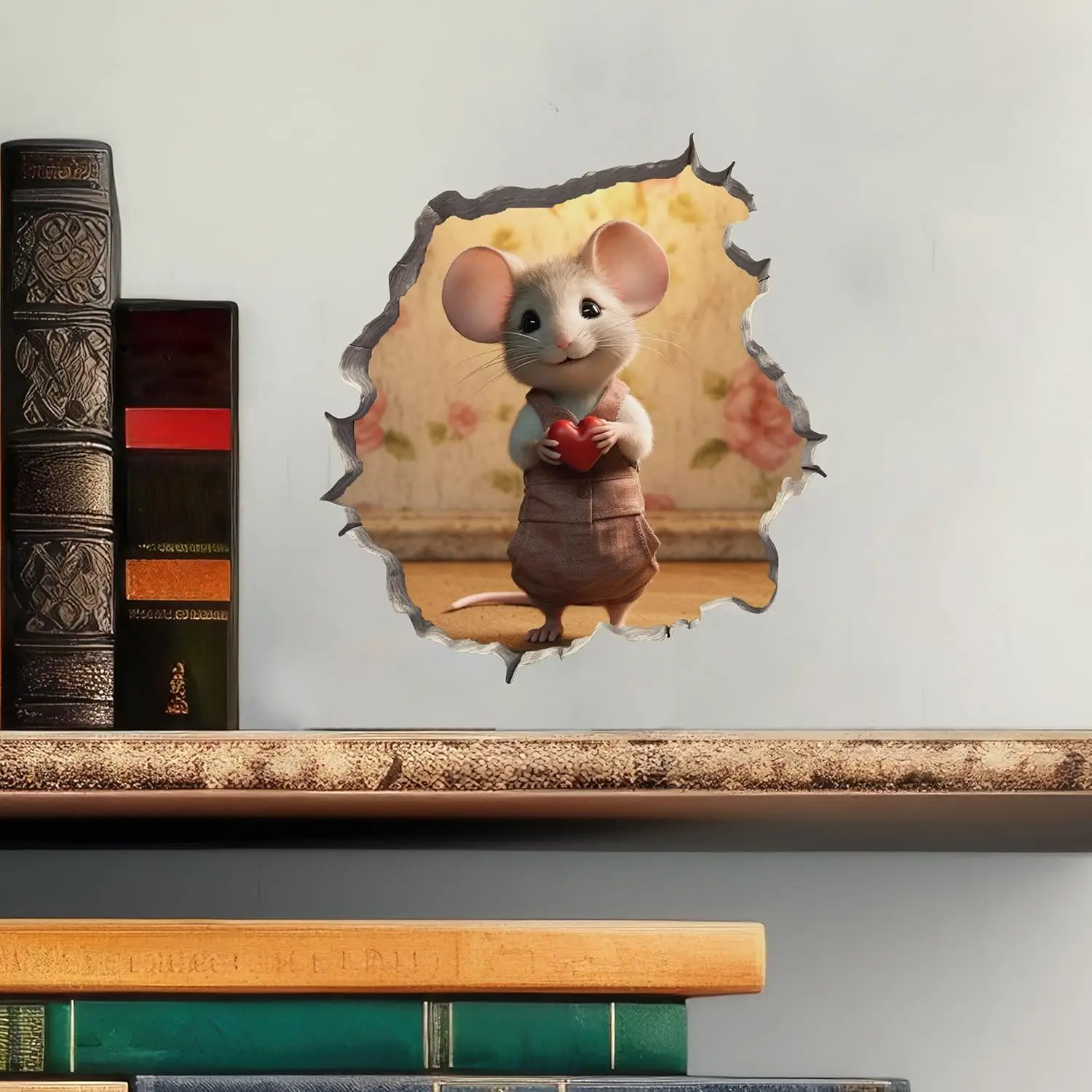 

1 шт. My Wonderful Walls Sweetheart Mouse 3D стикер на стену, белый, металл, стекло, в помещении, на открытом воздухе, фэнтези, наклейка, мультфильм
